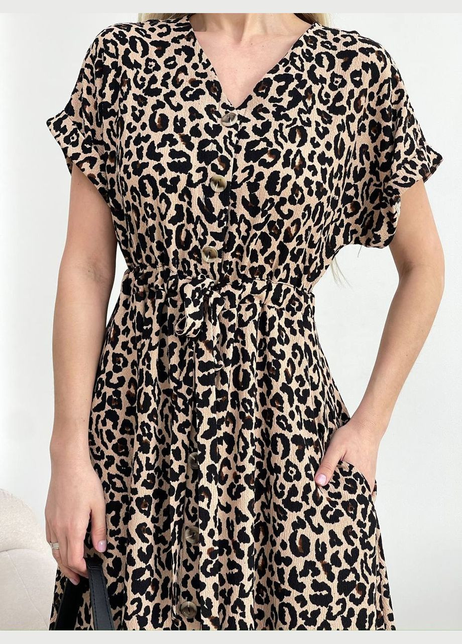 Бежевое платье Украина леопардовый