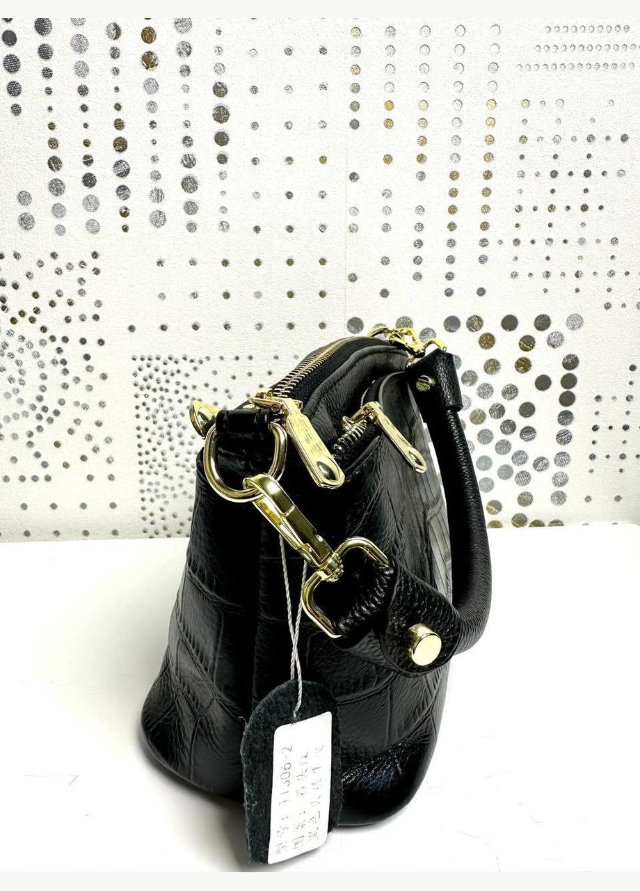 Сумка шкіряна жіноча функціональна чорна NIUNIU (322767697)