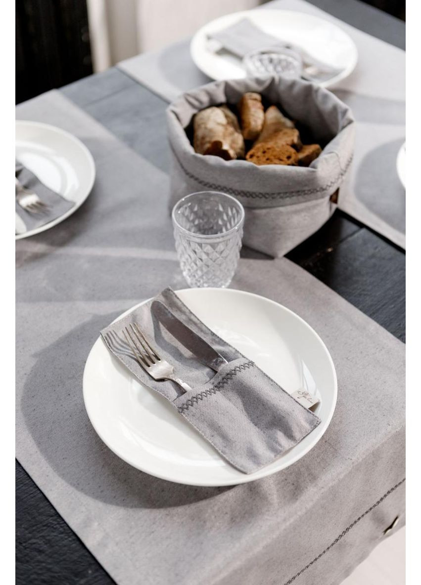 Ранер на стол RINO серый 40х140 см декор для гостиной столовой дорожка для стола ProDobro (369365488)