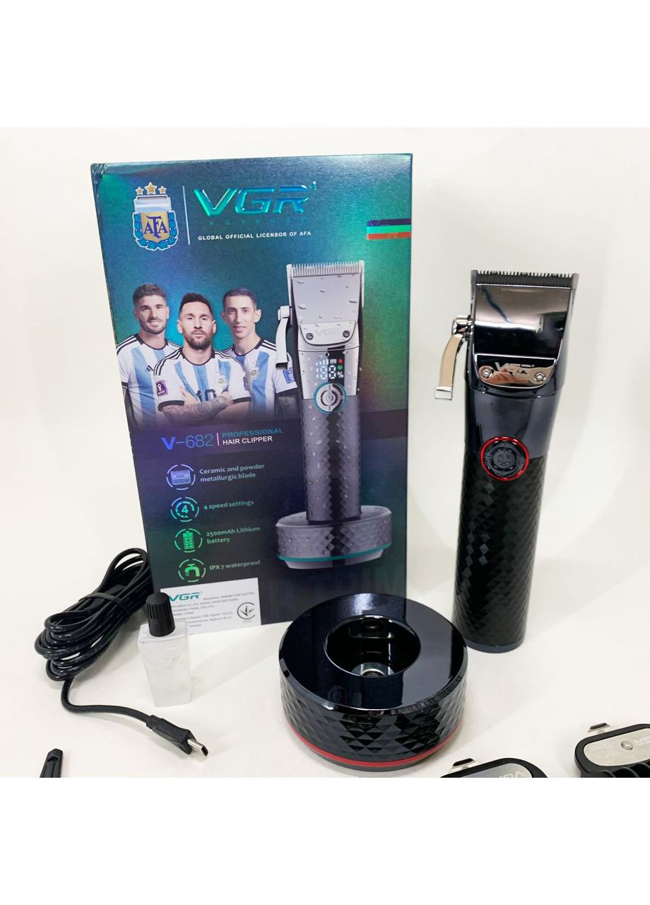 Професійна бездротова машинка для стрижки V-682 RED тример для волосся VGR (368559781)