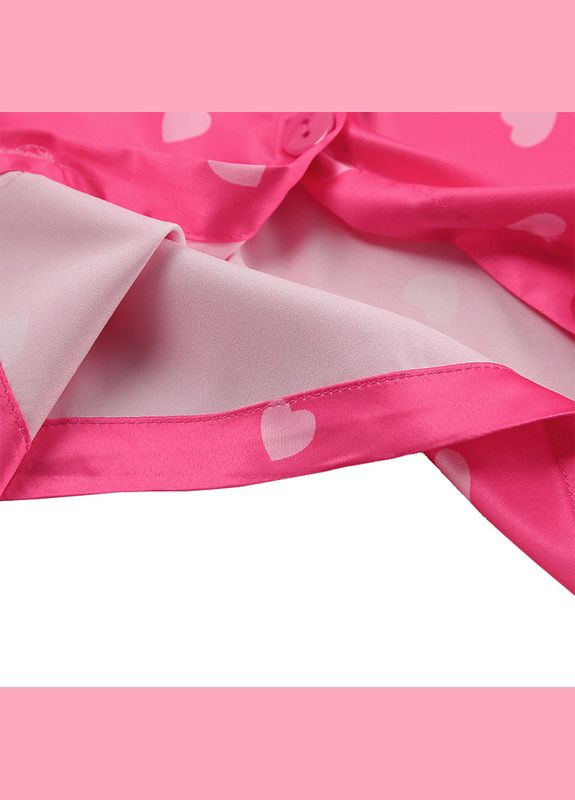 Рожева жіночий комплект для дому та сну 2s5247b сорочка та шорти жіноча піжама рожева із сердечками 5 шт. Lesko