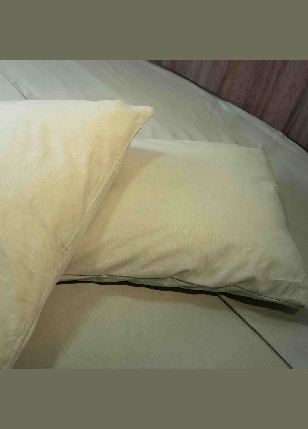 Комплект двуспальный постельного белья 180х215 Поплин 120 г/м2 Хлопок (Оливковый) 2 х 70х70 GM Textile (273378602)