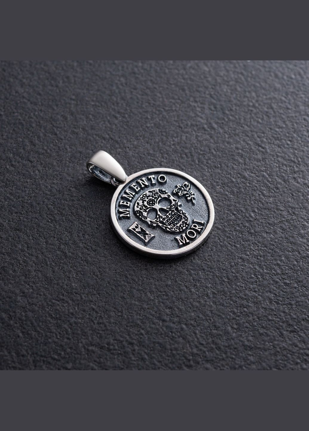 Срібний кулон Memento mori 133134 Oniks (276000933)