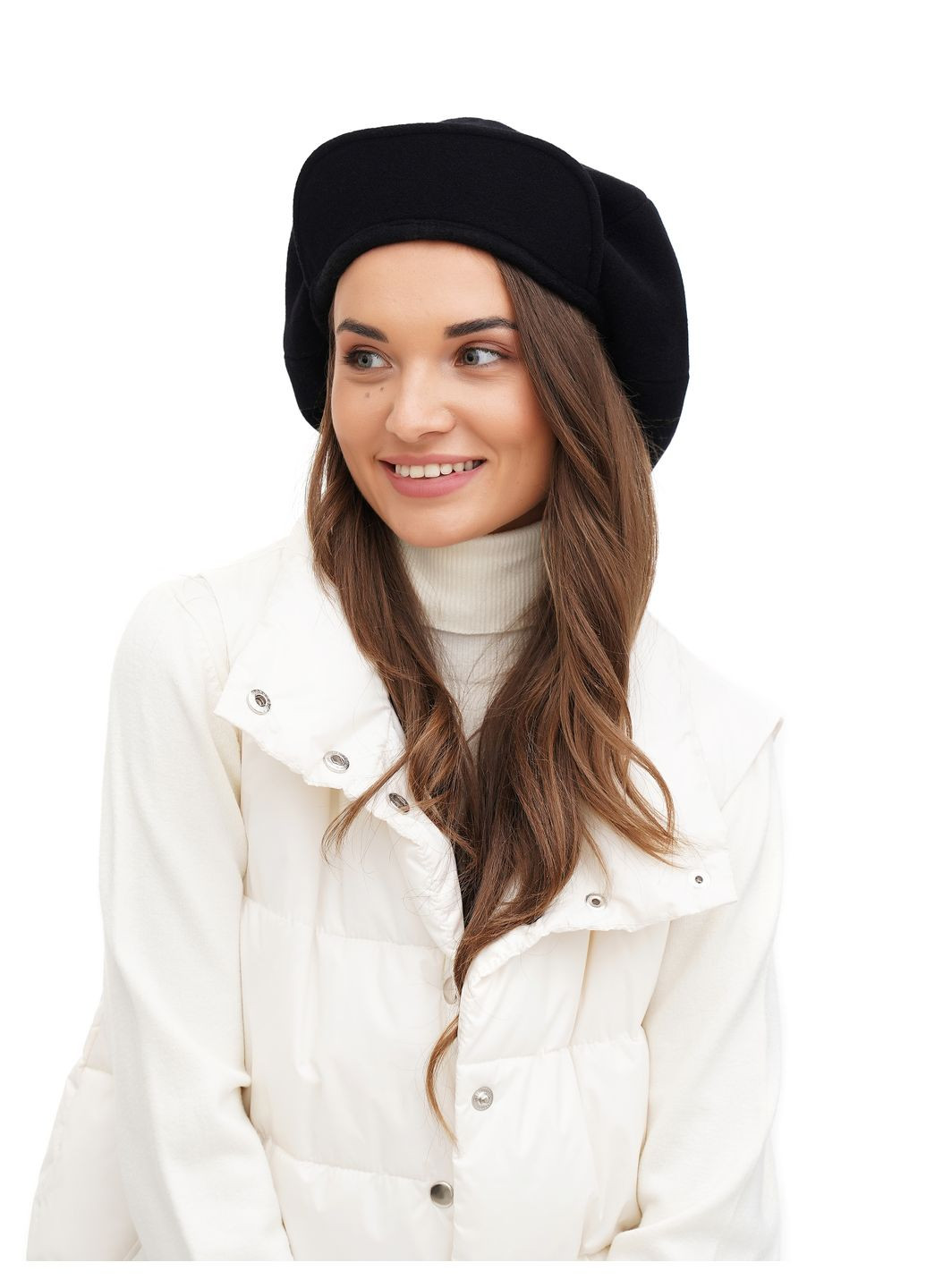 Кепка женская восьмиклинка шерстяная чёрная VECONS Восьмиклинка — додає об'єму та стильності (319170495)