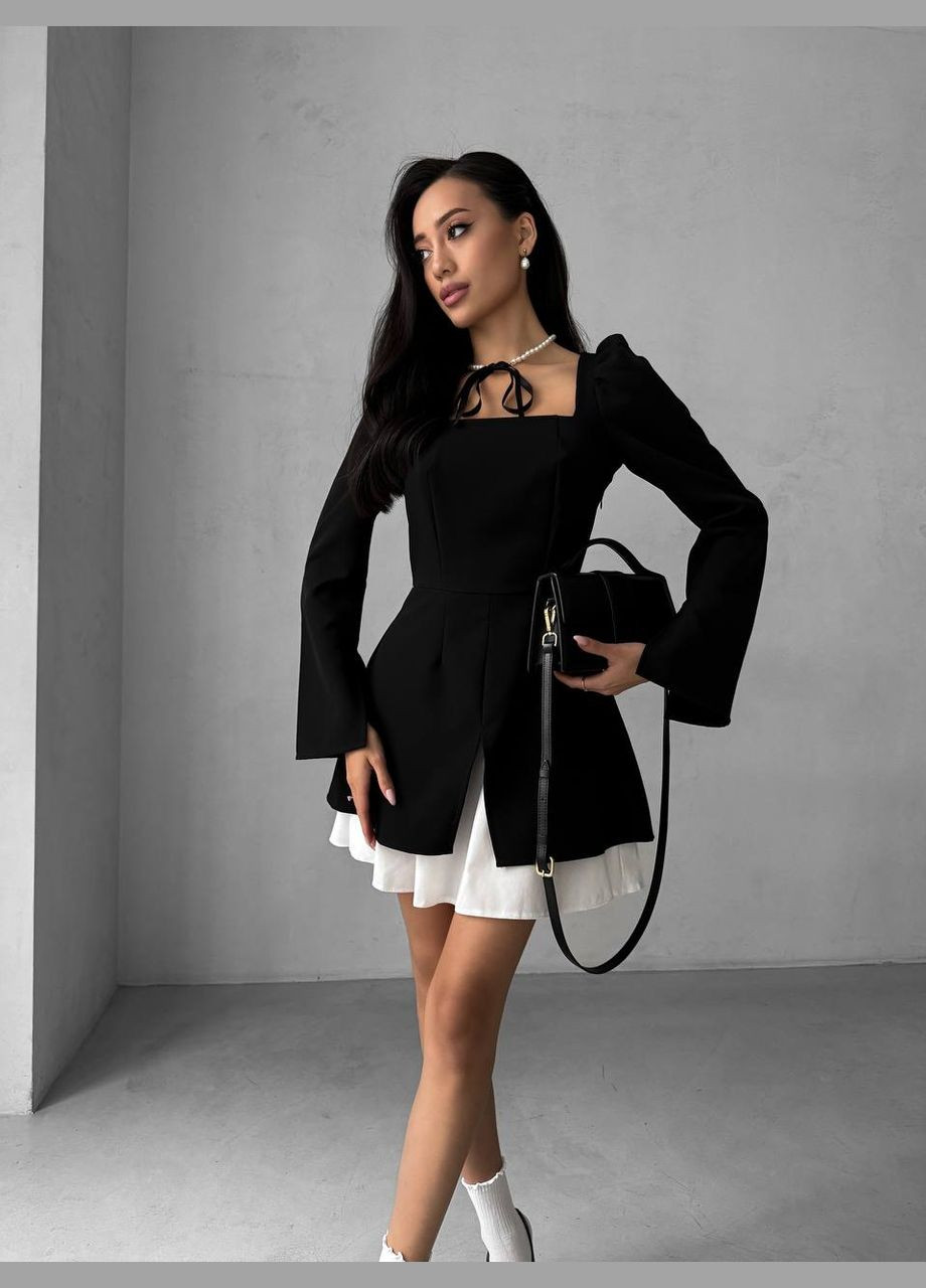 Черное кэжуал платье N.Family однотонное