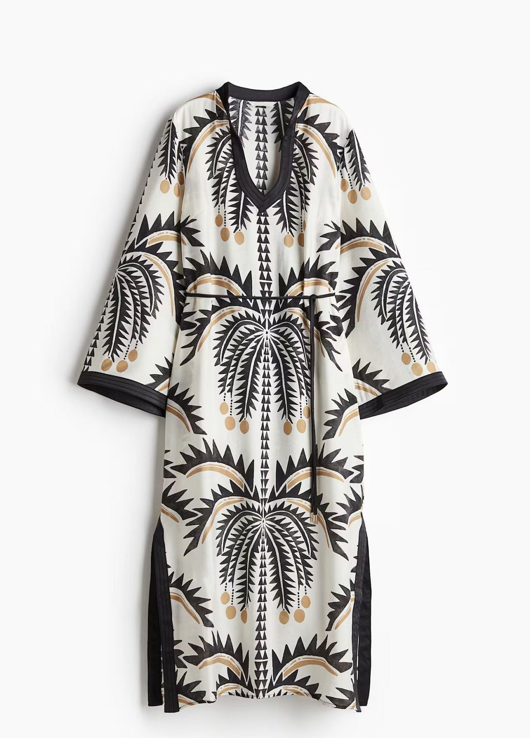 Белое кэжуал платье H&M с абстрактным узором