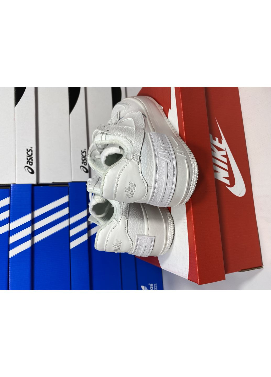 КРОССОВКИ ЖЕНСКИЕ NIKE AIR FORCE SHADOW WHITE НАЙК АИР ФОРС 1 ПРЕМИУМ No Brand белые демисезоны (368855873)