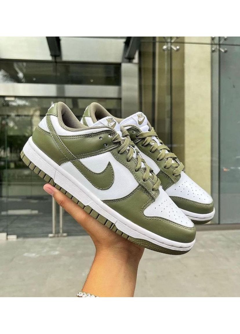 Білі Осінні кросівки чоловічі nike dunk low medium olive найк сб данк No Brand