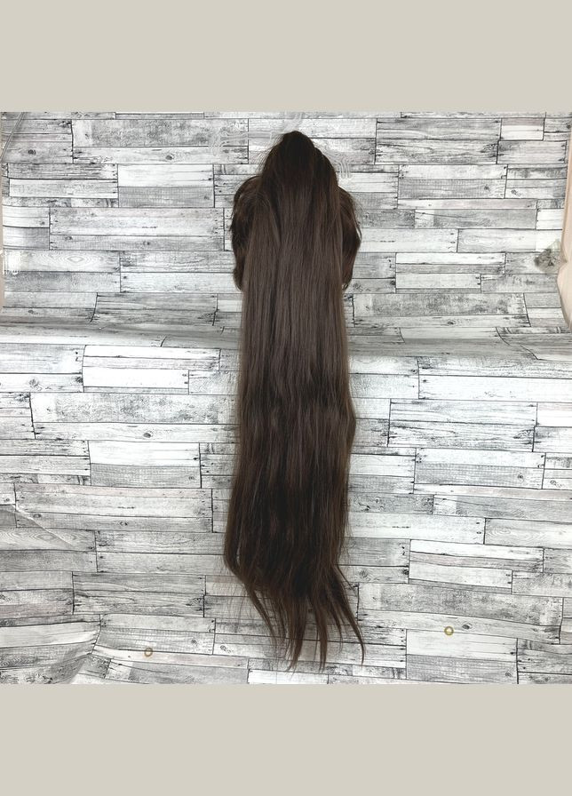 Накладний хвіст коричневий прямий No6 на гумці шиньйон термосхідний рівний No Brand 1113 (328450761)