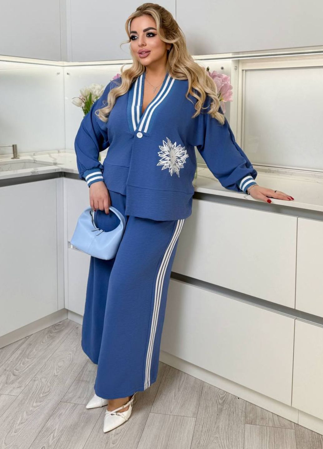 Костюм двойка: Кофта асимметричного кроя и штаны палаццо Tik-Tak (340334511)