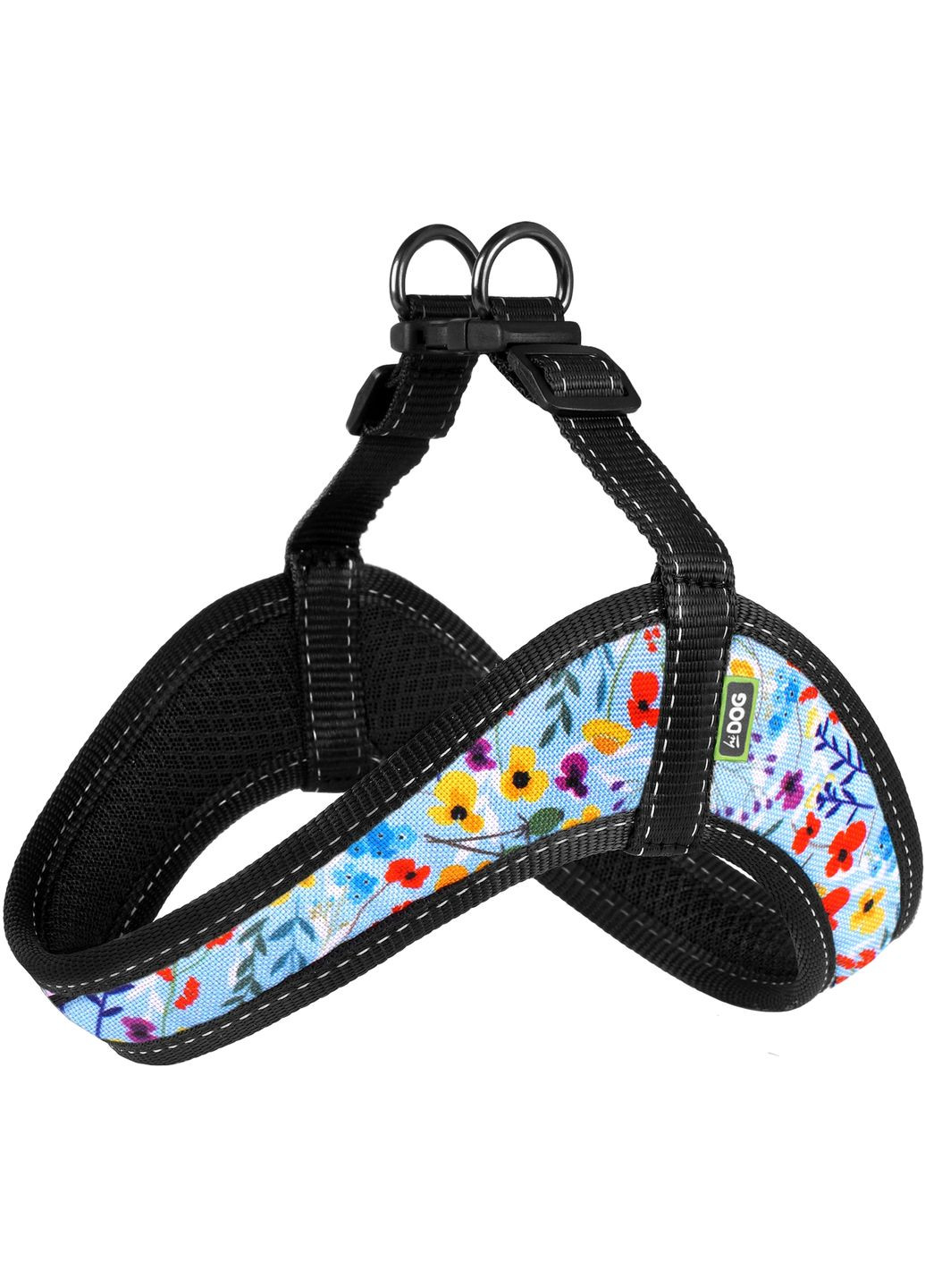 Шлея Comfort охоплення грудної клітки 42-48 см M Flowers blue (2100102876010) Hi Dog (320760683)