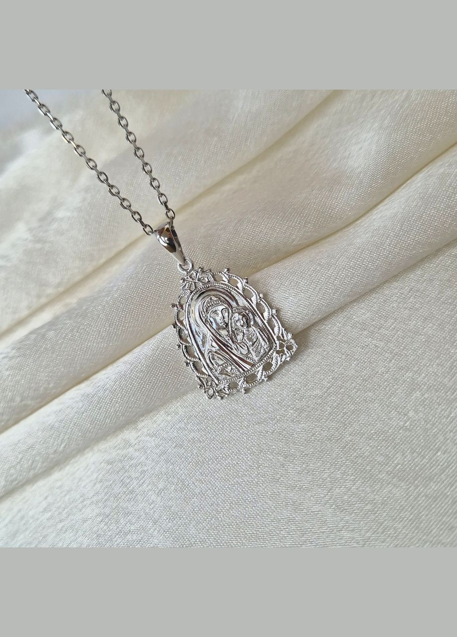 Срібна ладанка ікона Богородиця срібло 925 проби Родоване 38006р 3.70г No Brand (341275232)