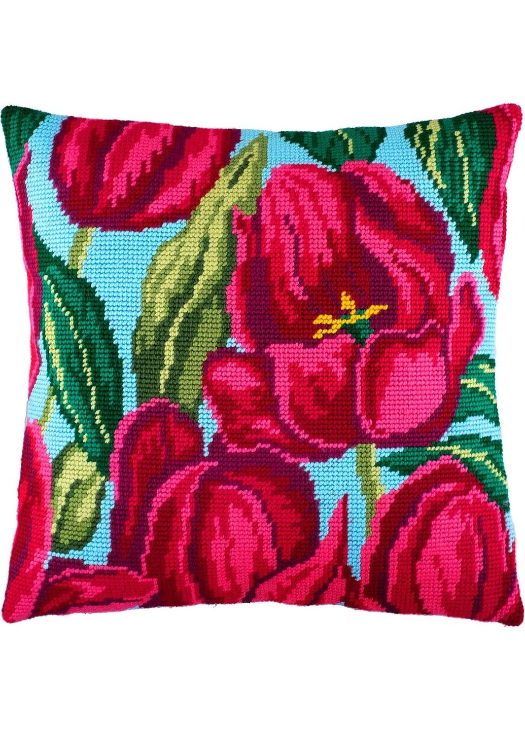 Набор для вышивки подушки крестом Тюльпаны Страмин с пряжей Zweigart полукрест нитками мулине 40х40 см No Brand (333165813)