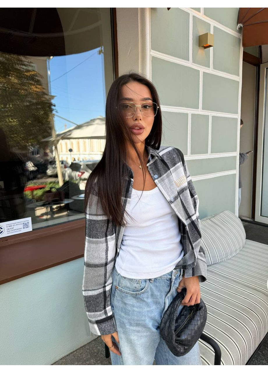 Кашемірова сорочка в клітинку “Осінній ритм” | Розмірна сітка в описі GD/GL Модний простір (364967316)