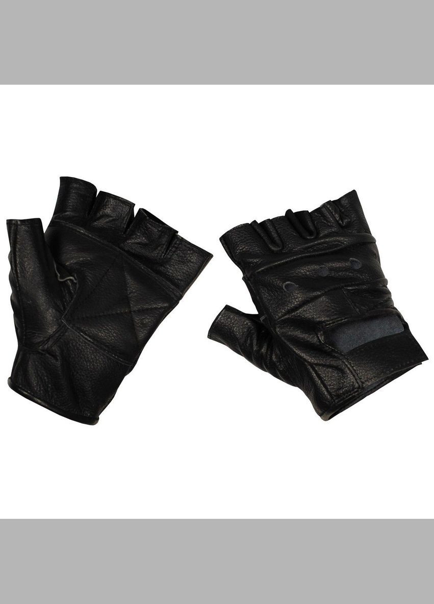 Беспалые кожаные перчатки «Deluxe», Black, S MFH (315439257)