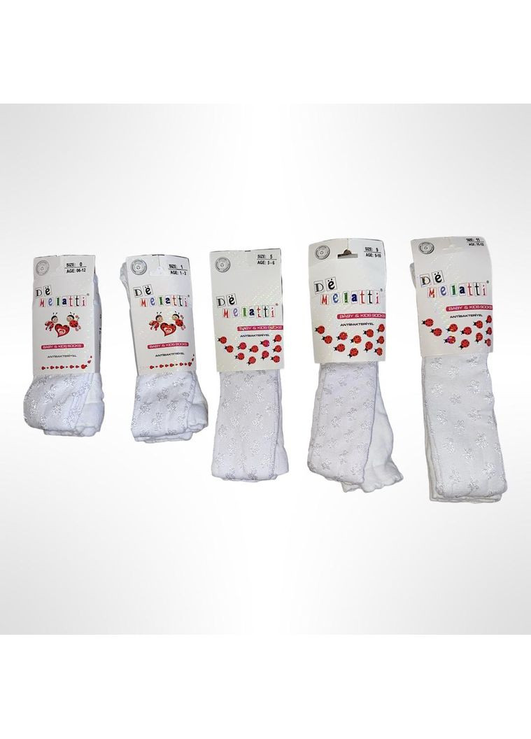 Дитячі колготки бавовняні для дівчаток De Білі (0716) Melatti (356005099)