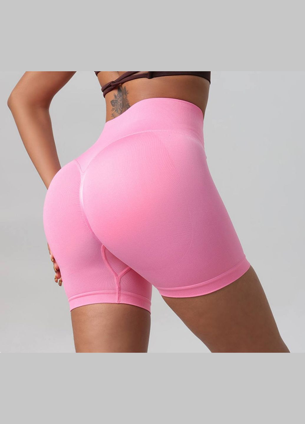 Шорти жіночі спортивні пуш-ап 18924 M ніжно-рожеві Fashion (336874092)