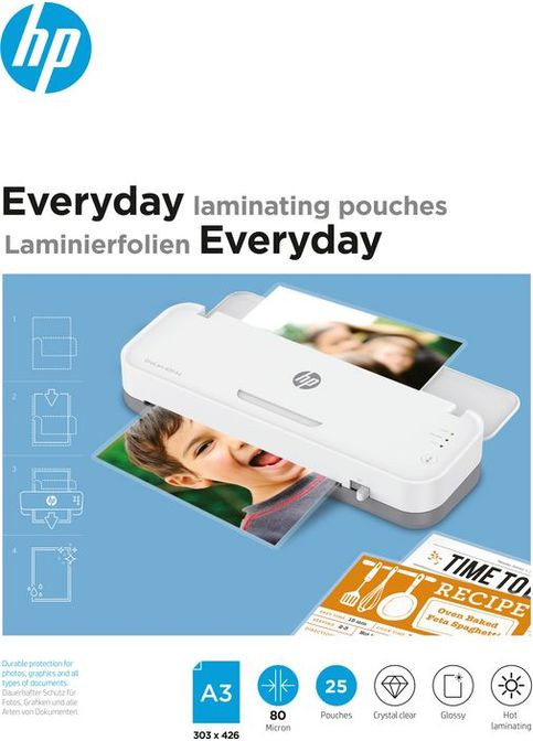Плівка для ламінування Everyday Laminating Pouches, A3, 80 Mic, 303 x 426, 25 pcs HP (355873554)