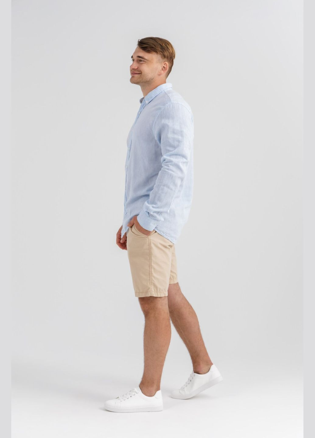 Голубой кэжуал рубашка однотонная Figo