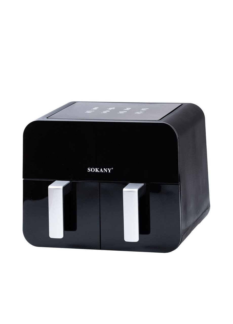 Аэрофритюрница SOKANY SK-10005 на 10 литров, с двумя отделениями 2400 Вт черная Jooki (360921042)