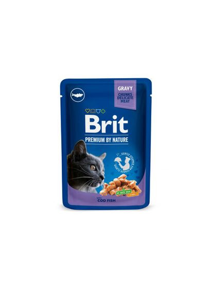 Набір вологих кормів Cat Pouch «Рибна тарілка» для котів, 4 шт х 100 г Brit Premium (355257632)