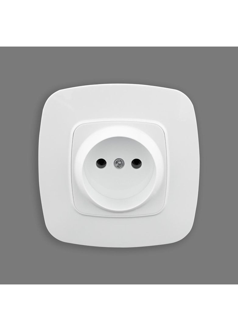 Розетка белая 1-я без заземления Horoz No Brand (361149971)