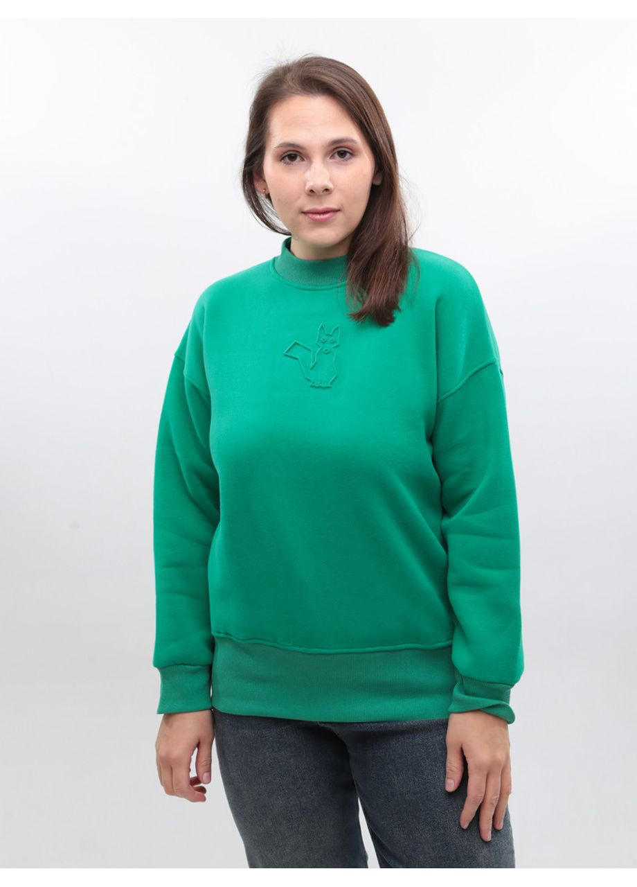 Зелений світшот жіночий зелений на флісі JEANSclub однотонний (369668925)