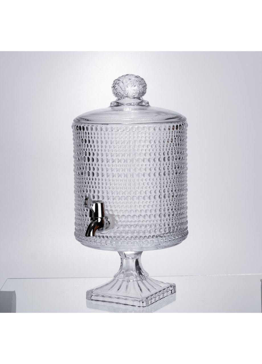 Лимонадниця скляна 4.5 л з краном прозора для напоїв на свята та будинки сервірувальний посуд Yiwu (370432541)