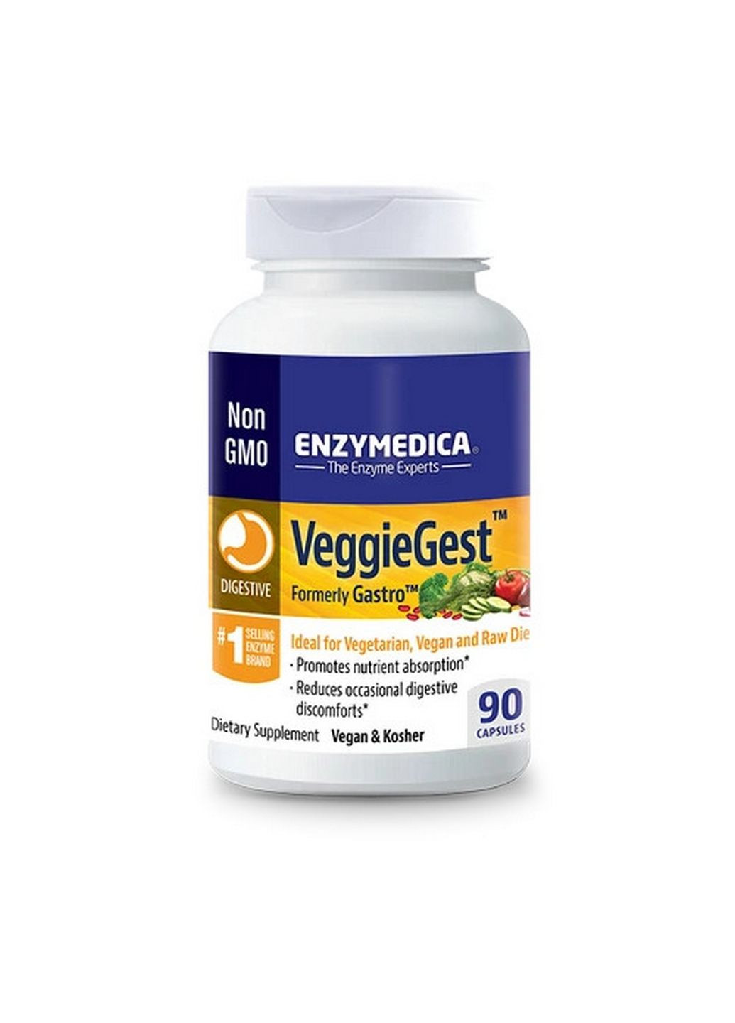 Натуральна добавка Veggie Gest, 90 капсул Enzymedica (293479394)