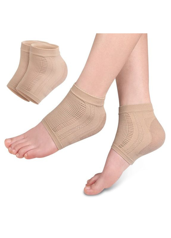 Напівноски з силіконовими п'ятами з зволожуючим ефектом розмір універсальний бежевий No Brand (324834207)