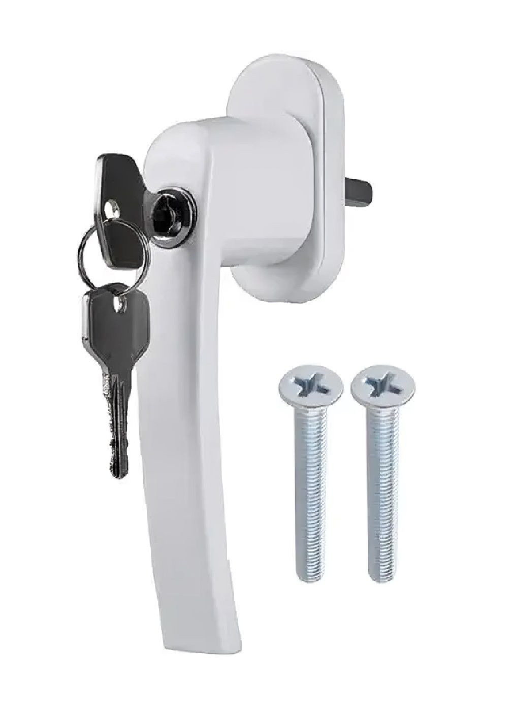 Ручка для всех типов металлопластиковых окон дверей с замком ключами крепежными винтами 13x2 см (479492-Prob) Белая Unbranded (321981331)