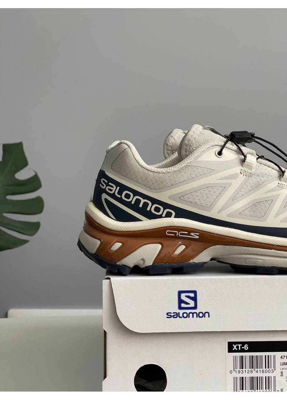Білі Осінні кросівки чоловічі і жіночі Salomon XT-6 Soft Ground white | Саломон ХТ-6 Софт Граунд