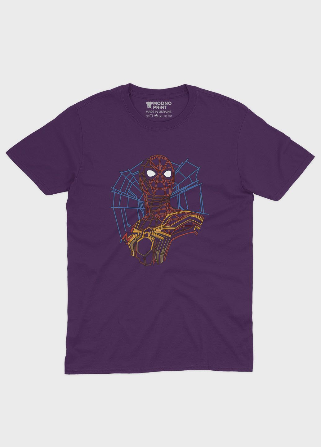 Фіолетова демісезонна футболка для дівчинки з принтом супергероя - людина-павук (ts001-1-dby-006-014-007-g) Modno