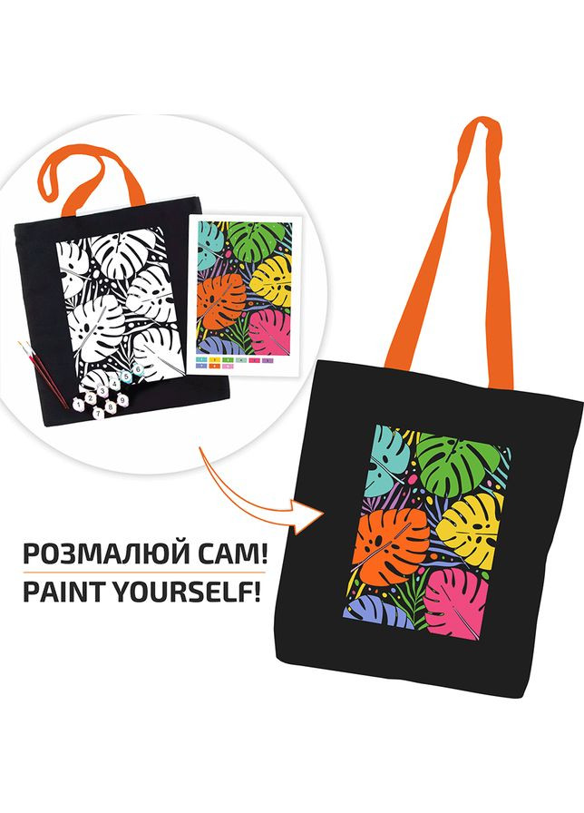 Набор раскраска черная «Тропические листья» хлопок 240 г/м2 38х42см Rosa Talent (362661325)