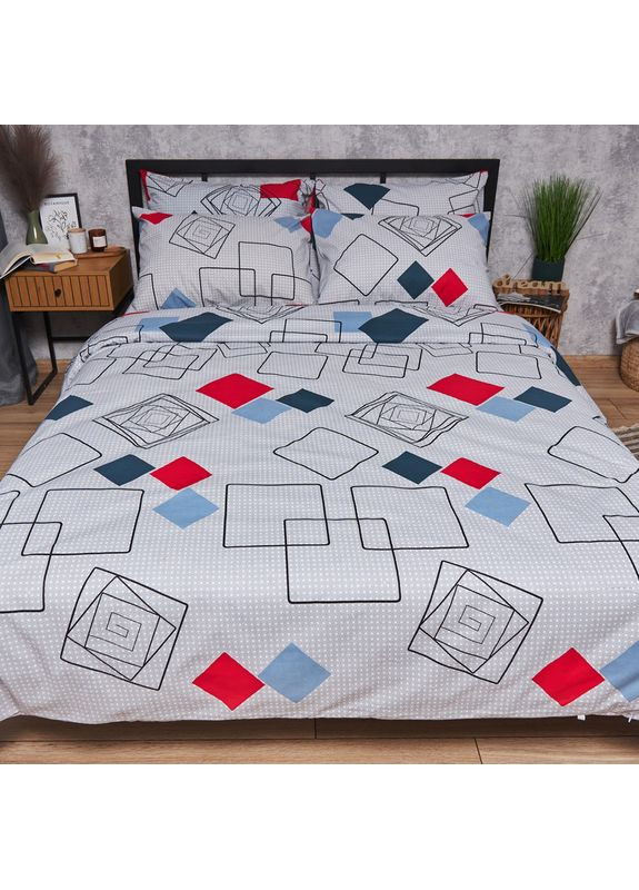 Комплект постельного белья Бязь Gold Люкс «» Полуторный 143х210 наволочки 2х40х60 (MS-820007120) Moon&Star Urban Grid (356116553)