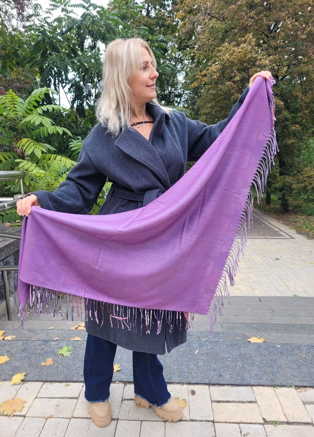 Женский двусторонний платок с принтом Котики No Brand (365658188)