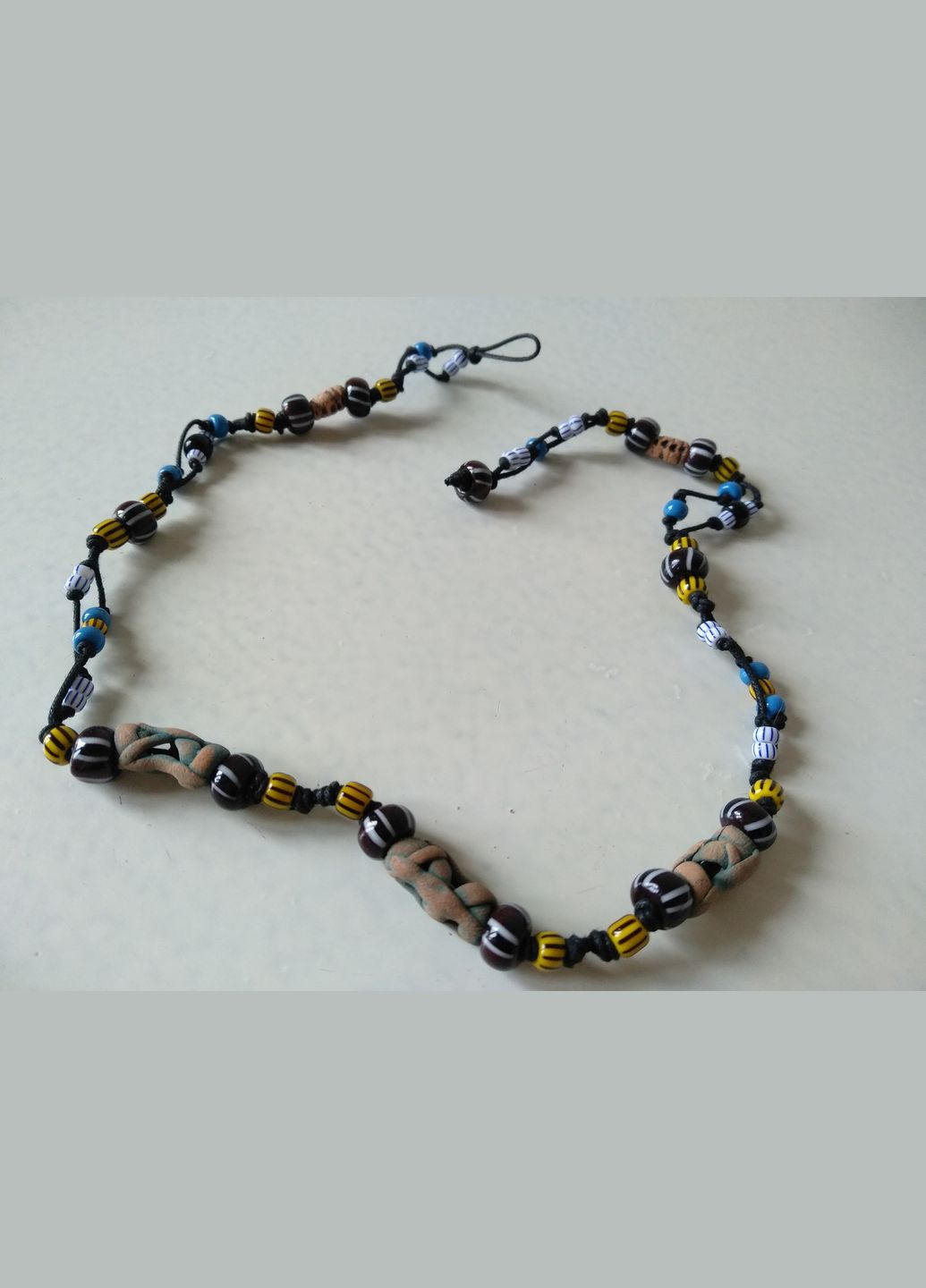 Керамічне намисто ручної роботи з чеським скляним бісером №5 Коти&Ангели (302450809)