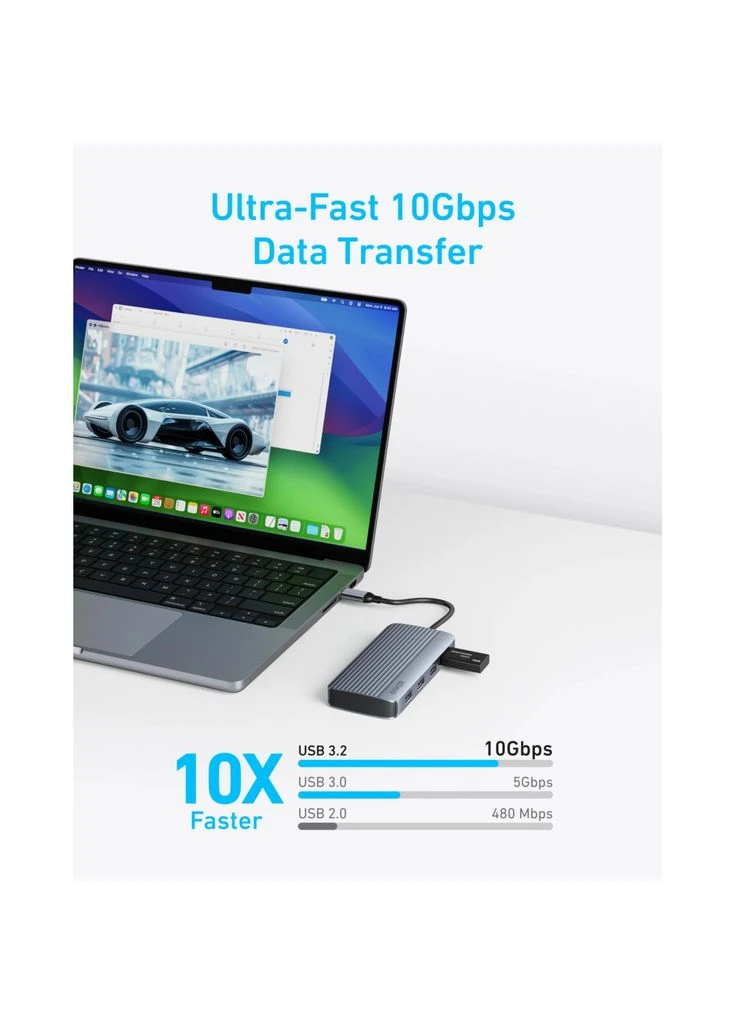 Концентратор USB-C 7-in-1 1xUSB-C PD100W + 2xHDMI + 4xUSB-A black (A83740A2) Anker (398340719)