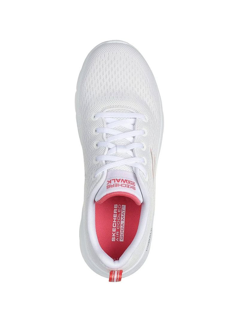 Белые всесезонные женские кроссовки 124830-wcrl белый ткань Skechers