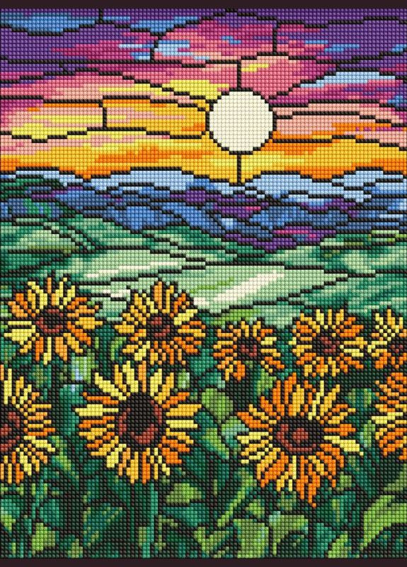 Алмазная мозаика "Поле подсолнухов" ©art_selena_ua, 30х40 см, AMO8072 IDEYKA (328065308)