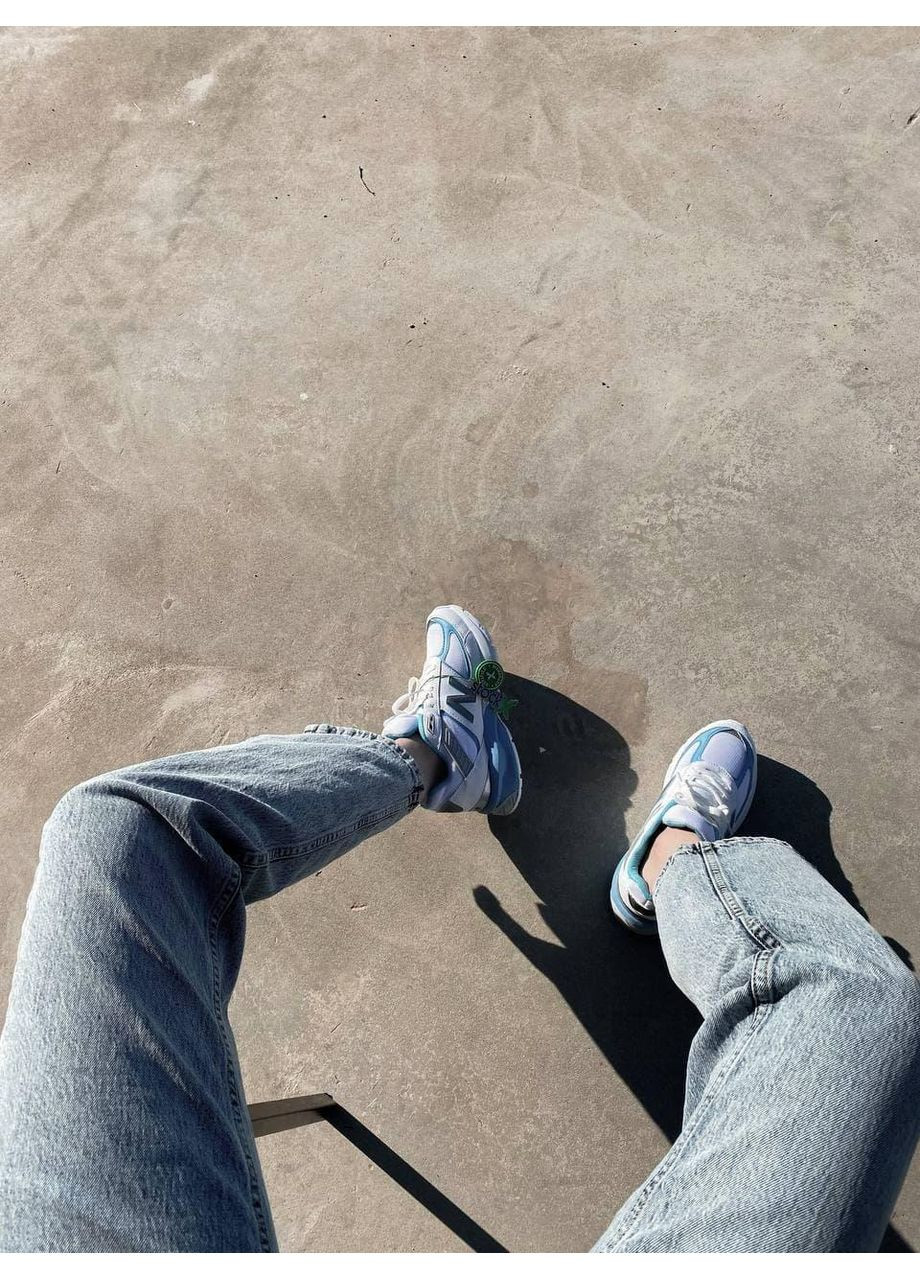 Серые демисезонные кроссовки мужские new balance 990 white blue grey нью беланс 990 No Brand