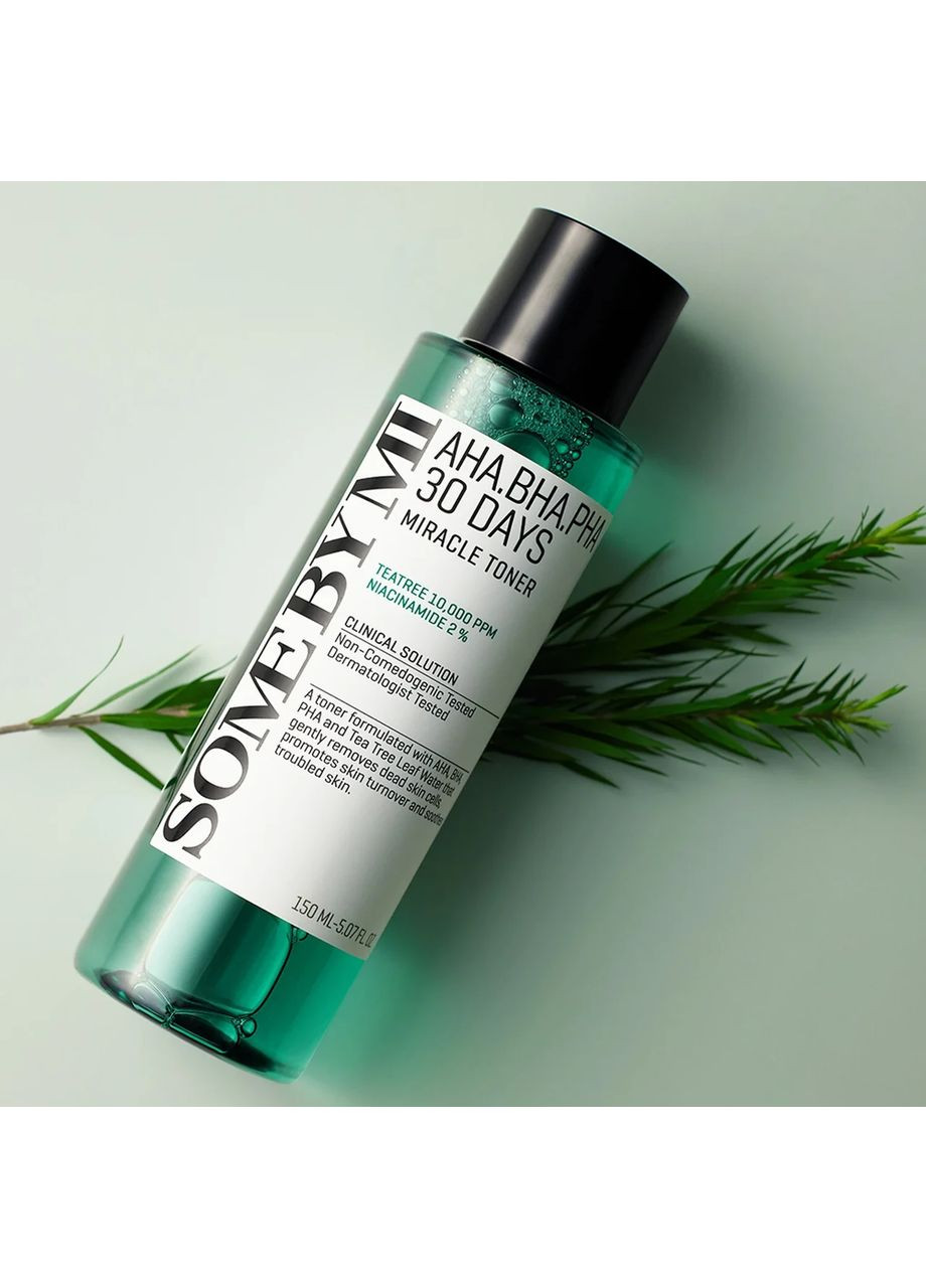 Тонер кислотный очищающий для проблемной кожи AHA BHA PHA 30 Days Miracle Toner 150 ml Some By Mi (312517805)
