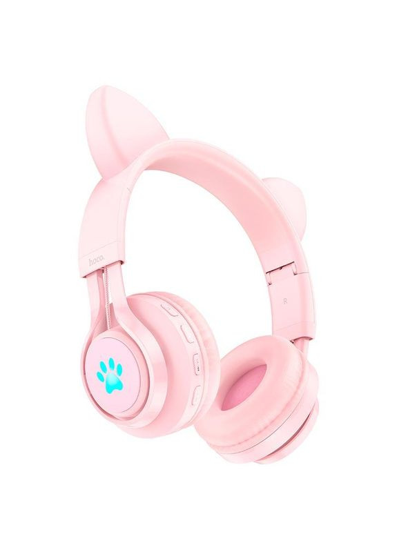 Детские беспроводные наушники w39 Cat ear kids BT headphones pink 6931474779243 Hoco (280876997)