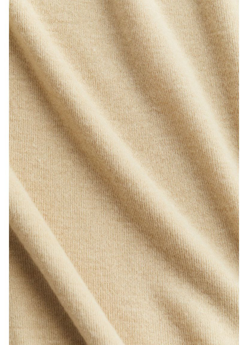 Бежева коротка бежева сукня з ребристого трикотажу з круглим вирізом -xs H&M однотонна