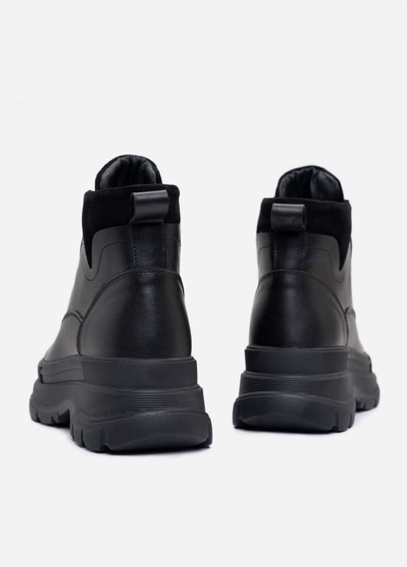 Зимние черные теплые ботинки с боковой вставкой ISSA PLUS