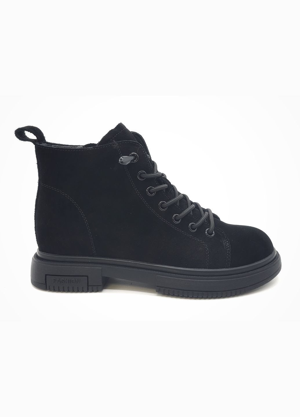 Осенние женские ботинки черные замшевые l-13-2 23 см (р) Lonza