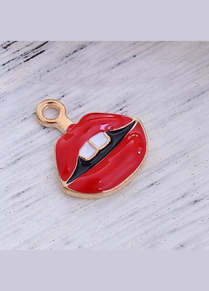 Подвеска Кулон губы красная эмаль 19 мм x 17 мм Finding (328943252)