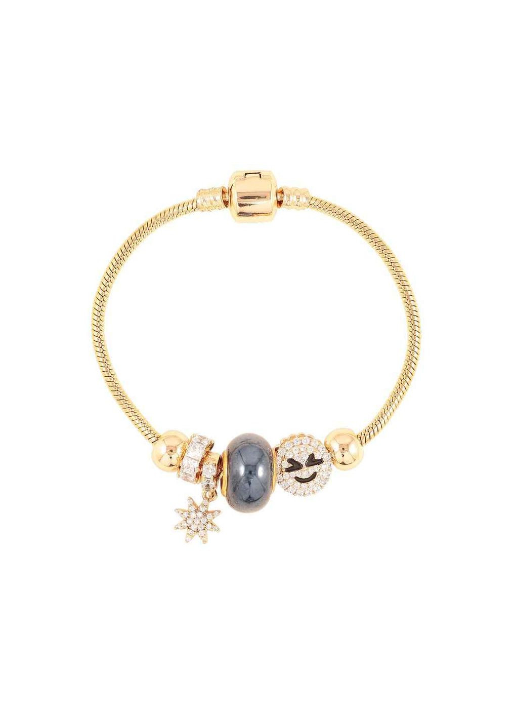 Браслет Позолота 18K "У стилі "Pandora" Ювелірний шнур з намистинами" довжина 18см х 3мм (253472) Xuping Jewelry (359434436)