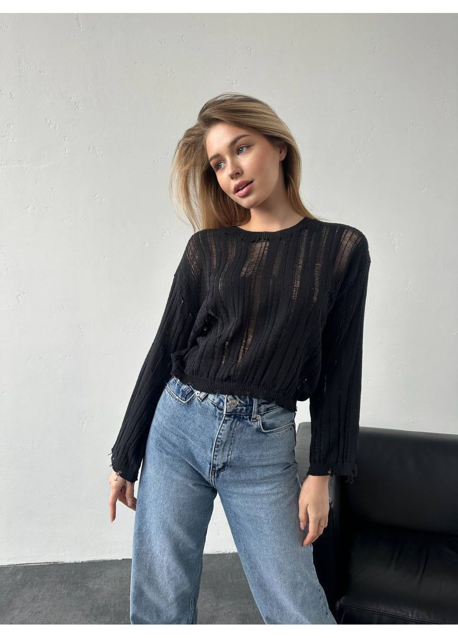 Жіночий чорний светр No Brand (358556402)