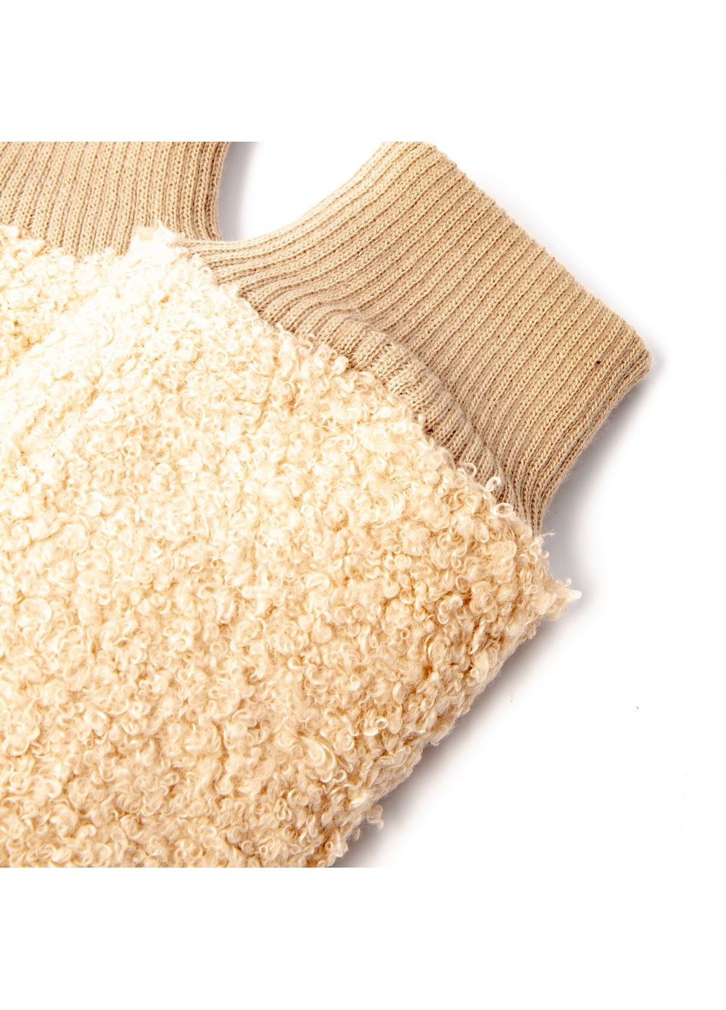 Варежки женские искусственный мех каракуль бежевые ХАРВИ LuckyLOOK 238-534 (322791371)